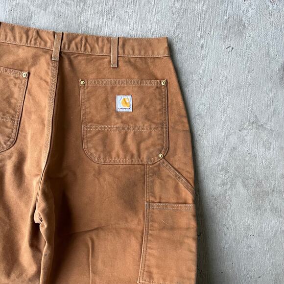 Vintage Y2K Carhartt brown DIRTY double knee work wear carpenter pants - Picture 12 of 12